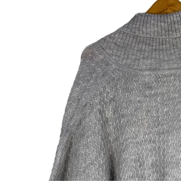 Bianca B Alpaca Mohair‎ Wool Blend Grey Cable Knit Poncho Size S/M NEW - Picture 10 of 13